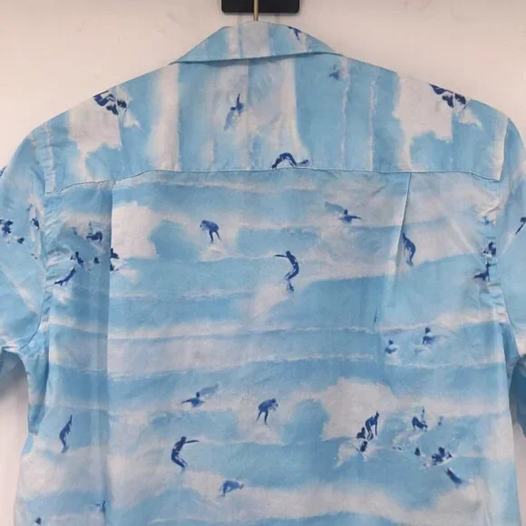 Gitman Bros Vintage Mens Surfer Waves Beach Hawaiian Shirt NWOT